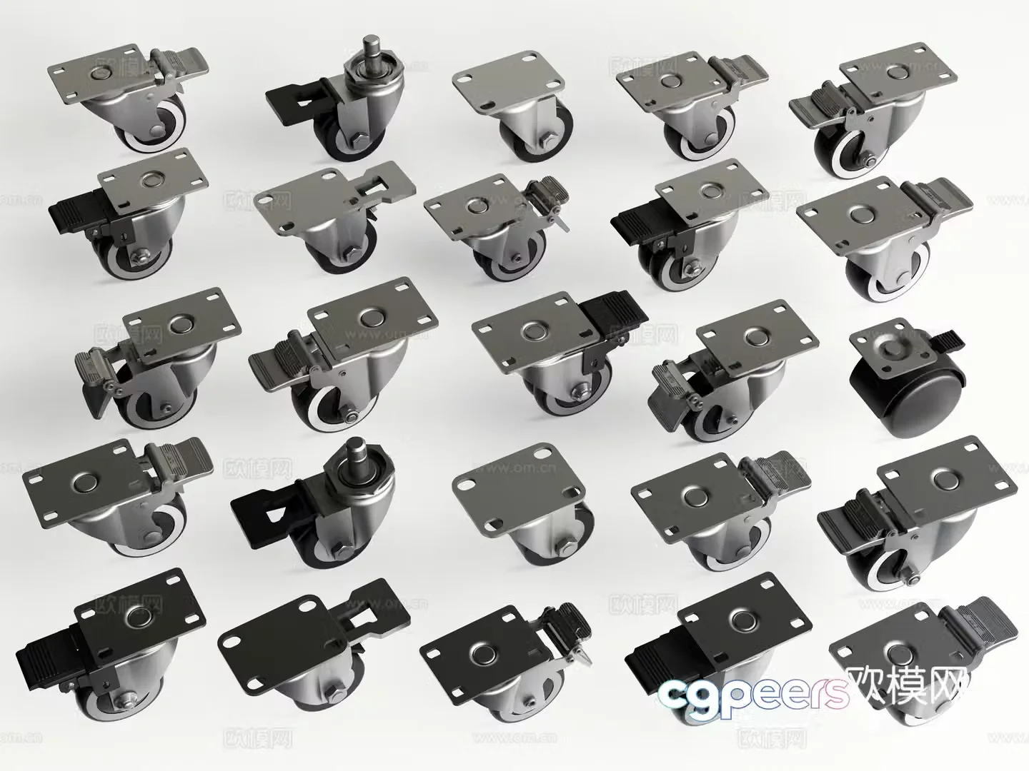 Modern pulley universal wheel wheel caster roller 3d model