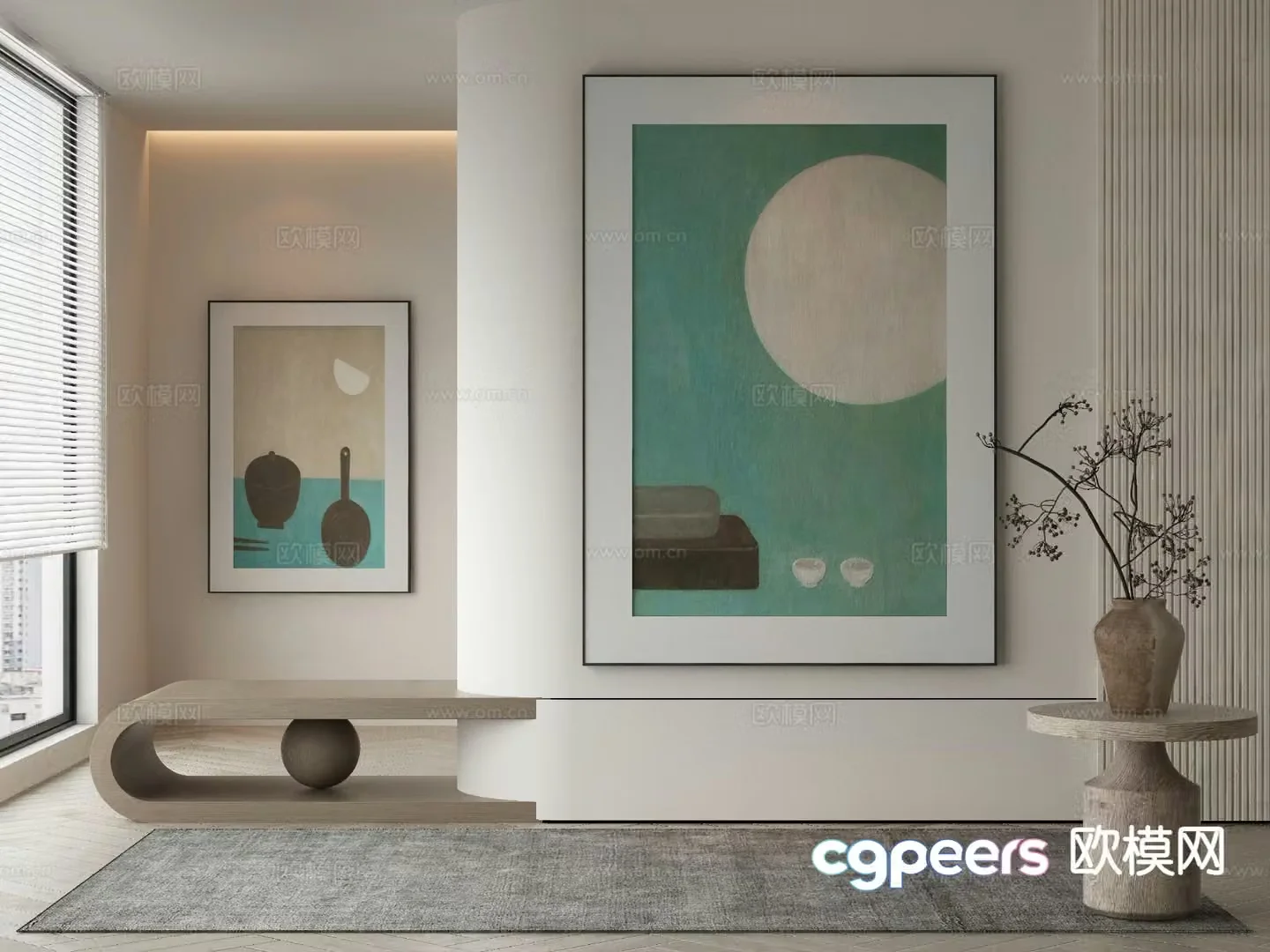 Modern decorative painting abstract painting 3d model