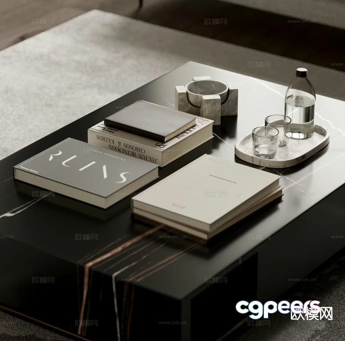Modern decorative ornaments book ornaments coffee table ornaments 3D model