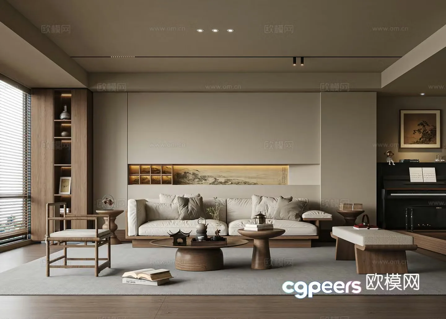 New Chinese style living room 3d model