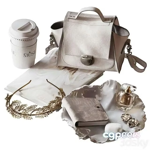 3ds Max Free – Decor set with jewelry and bag
