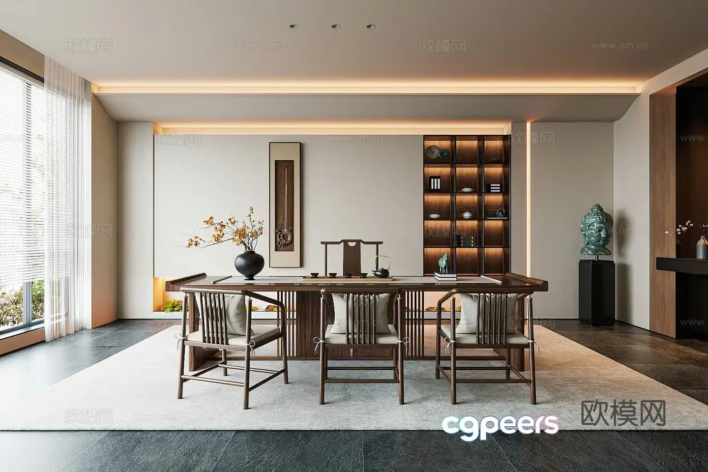 New Chinese tea room 3D model
