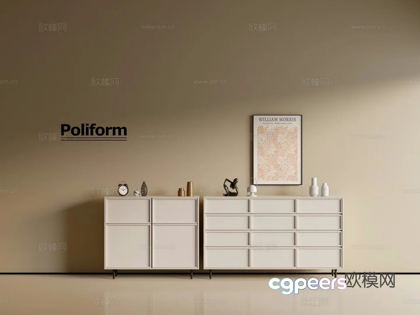 Modern cream wind chest of cabinet ins wind minimalist wind cabinet whole cabinet sideboard balcony cabinet 3d model