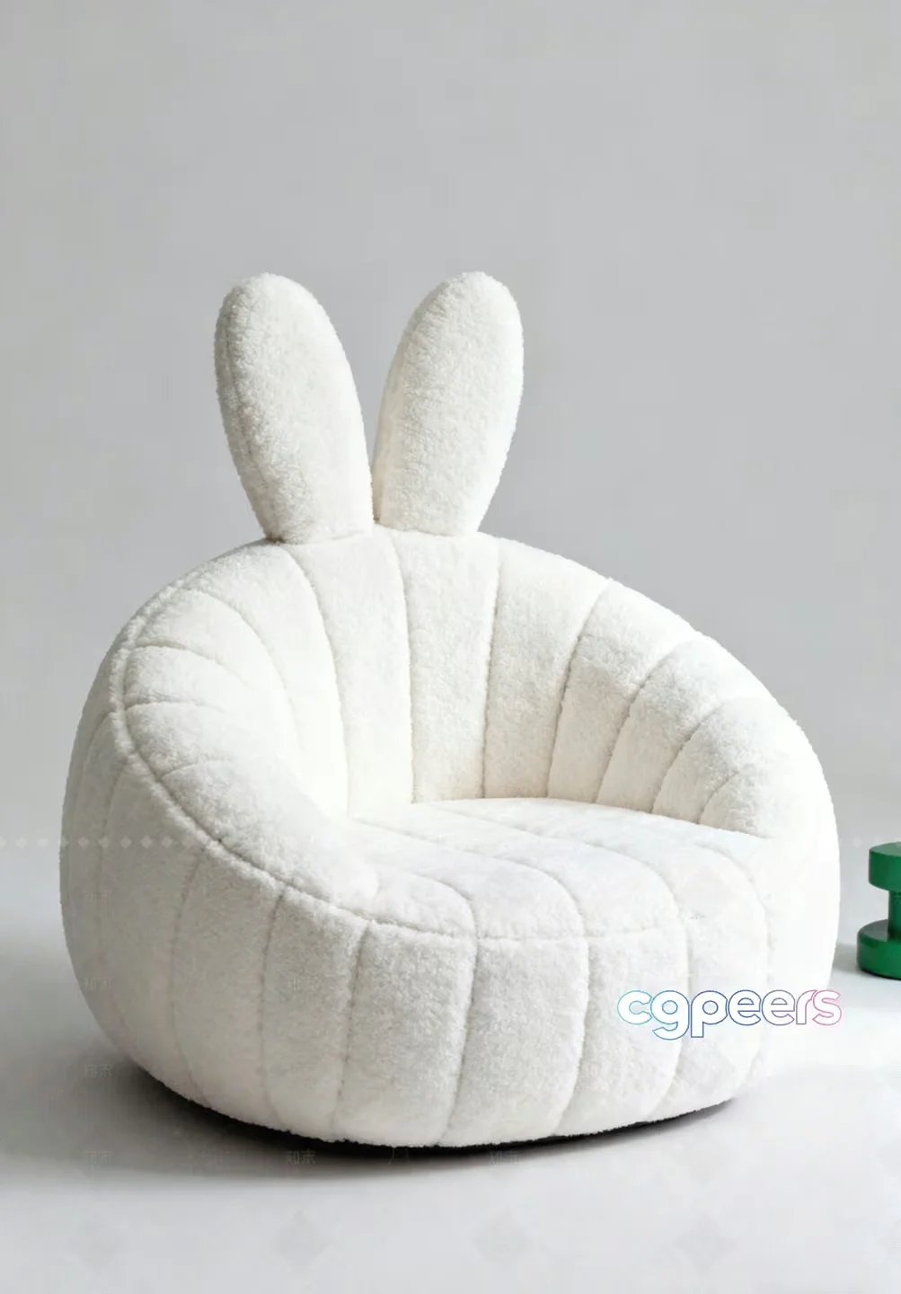 White Plush Chair 3D Model – 186 – VRAY Render