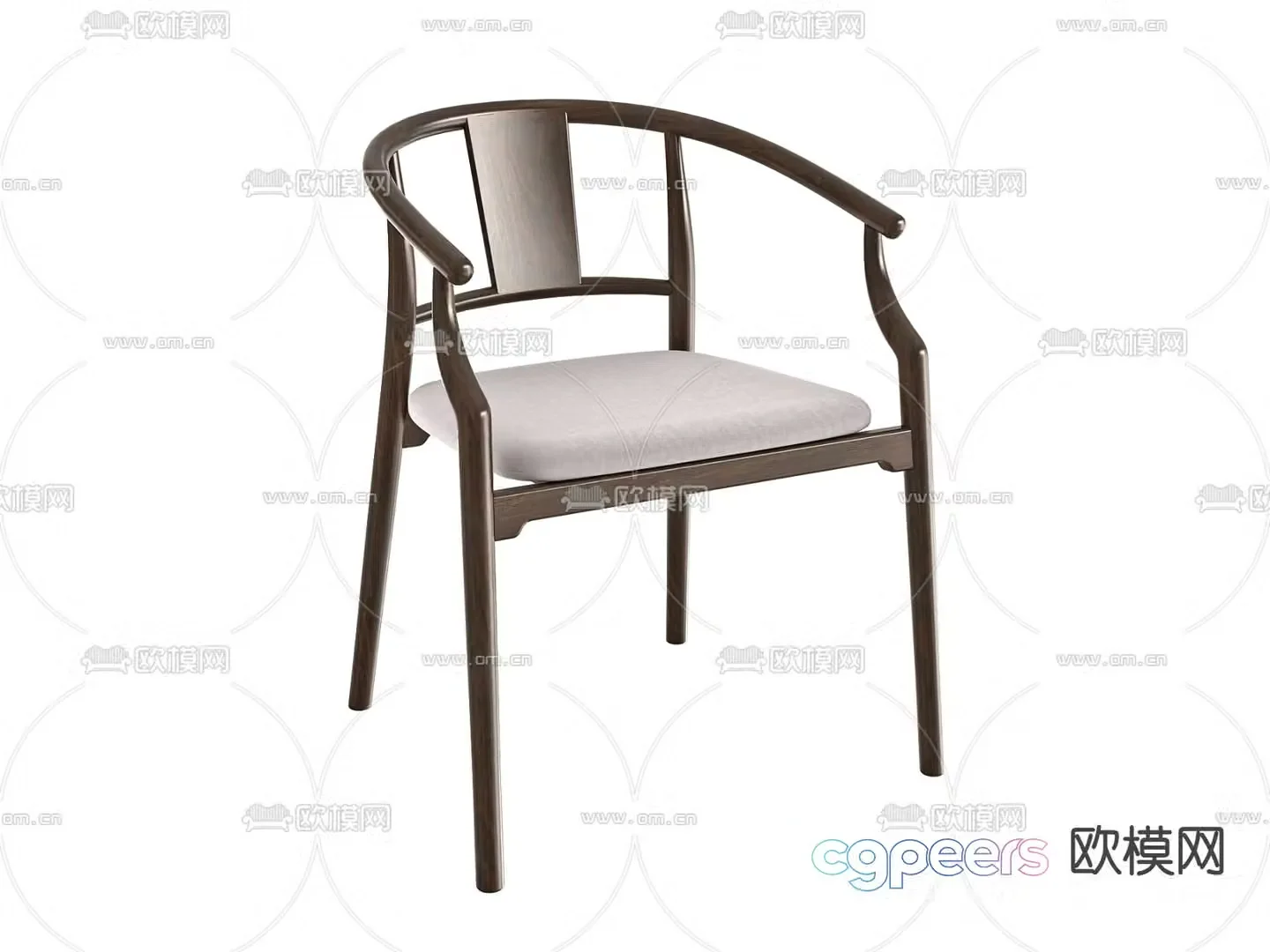 New Chinese style single chair sofa chair dining chair 3d model