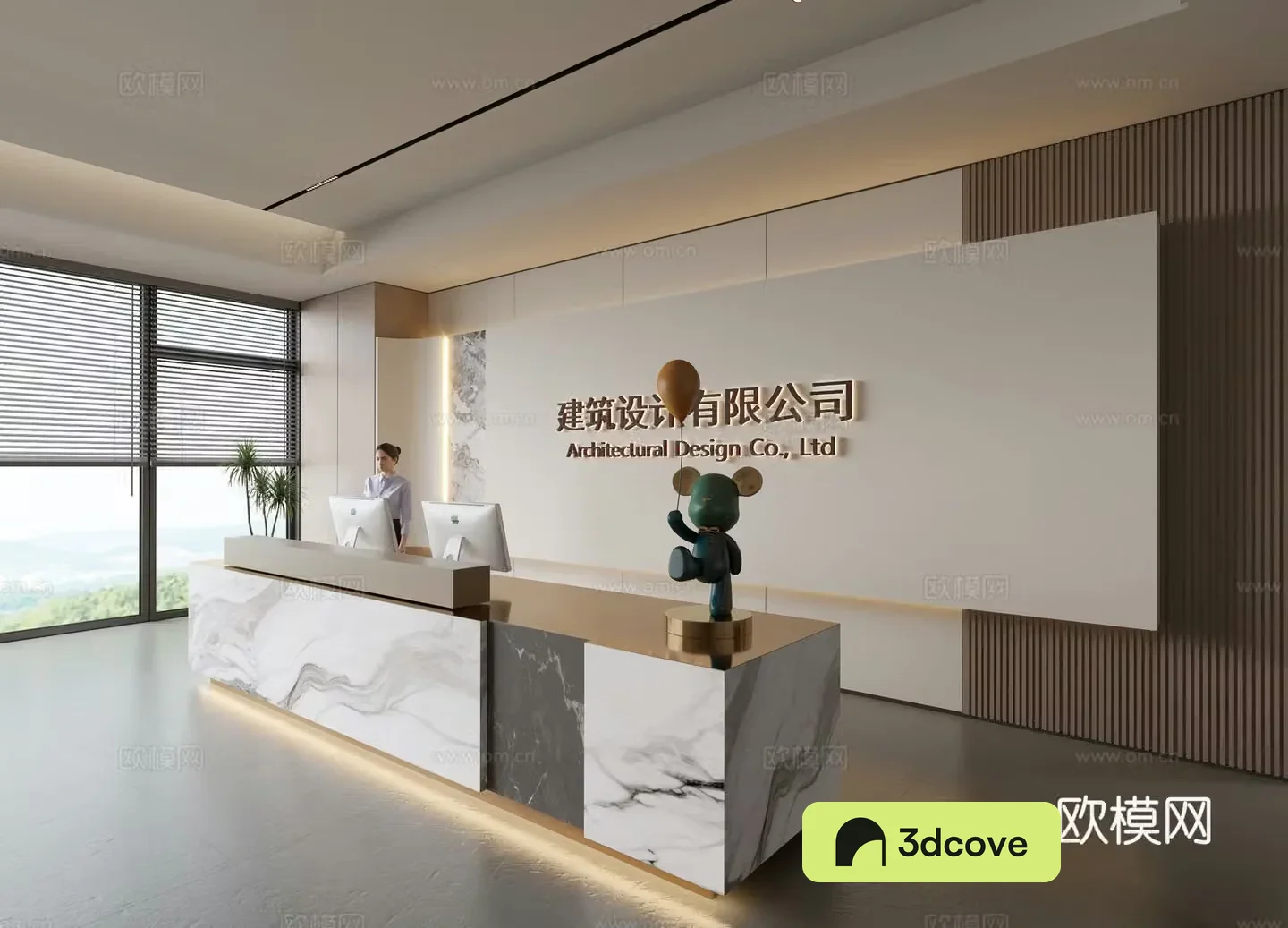 Modern company front desk reception area bar reception desk service desk company front desk background