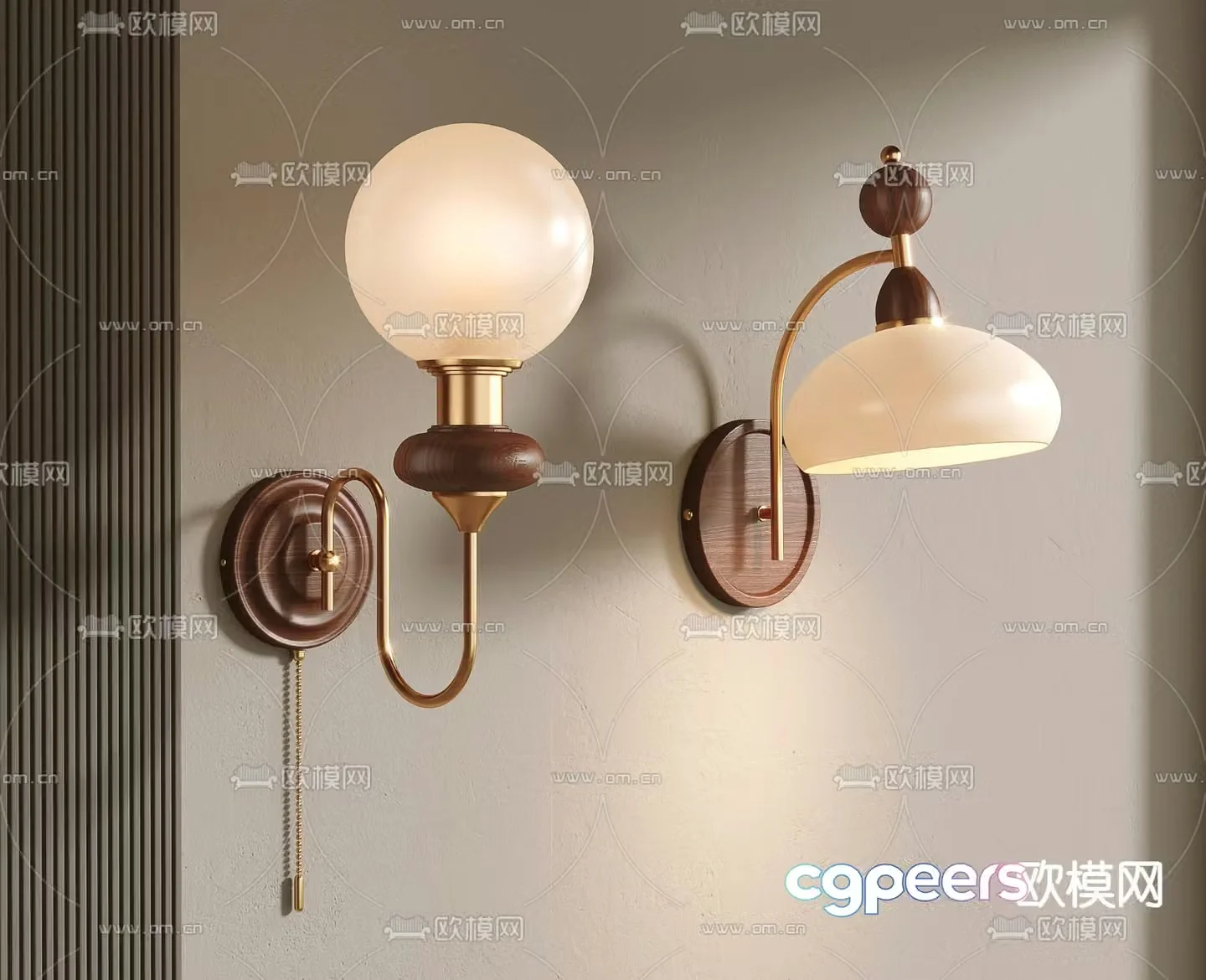 American wall lamp French wall lamp 3d model