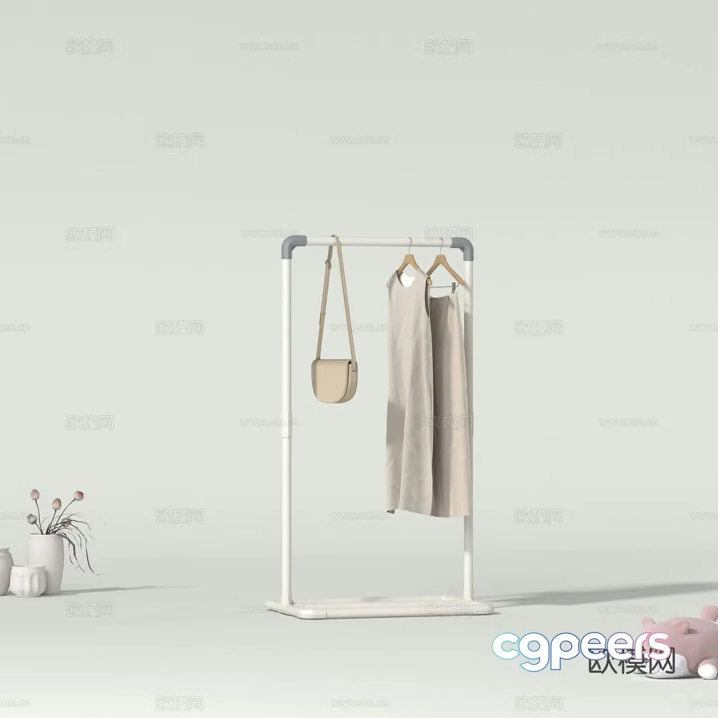 Modern minimalist clothes hanger 3d model