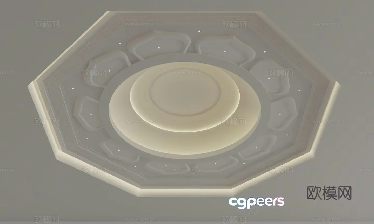 New Chinese style ceiling 3D model