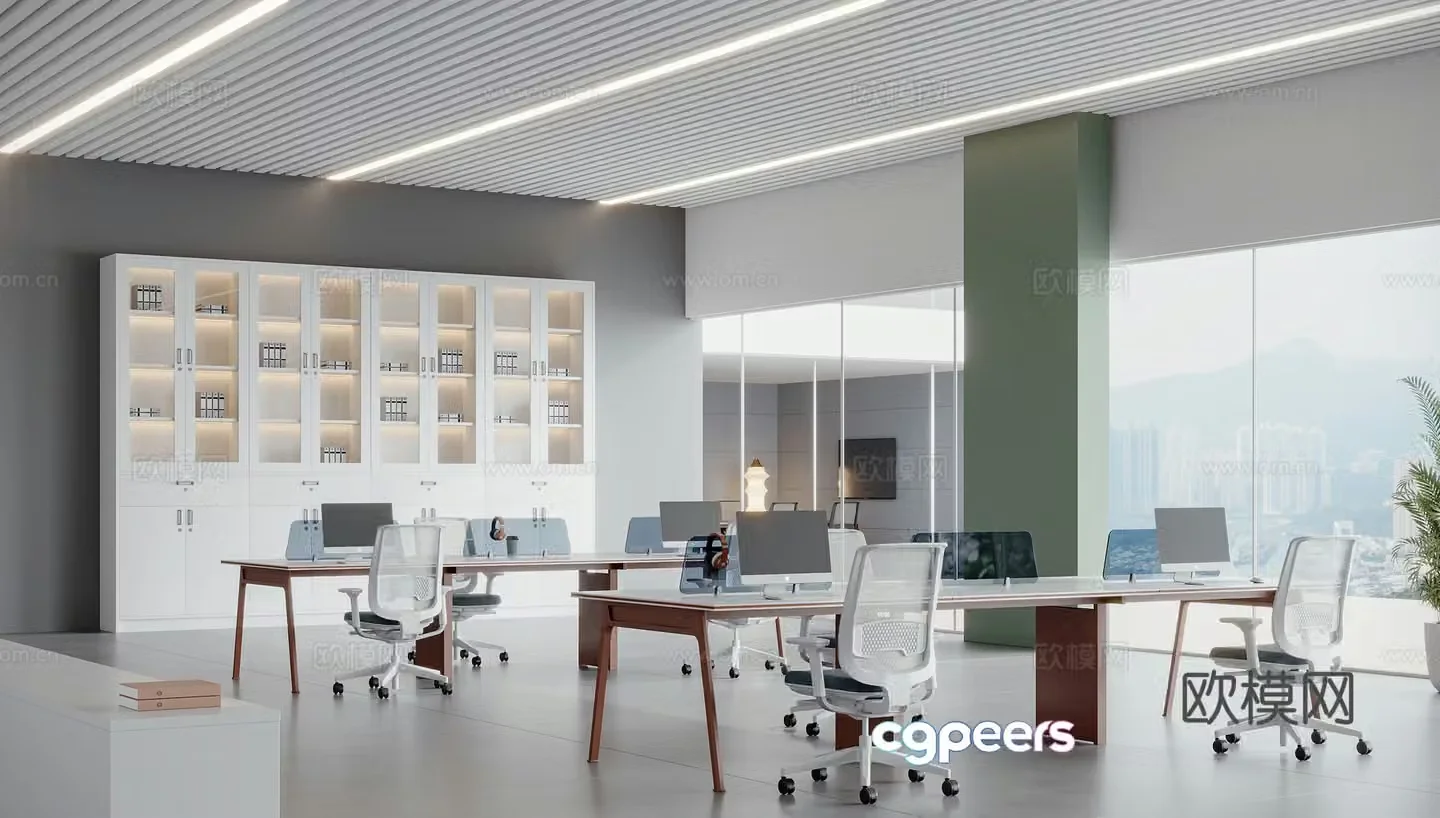 Modern open office area 3D model