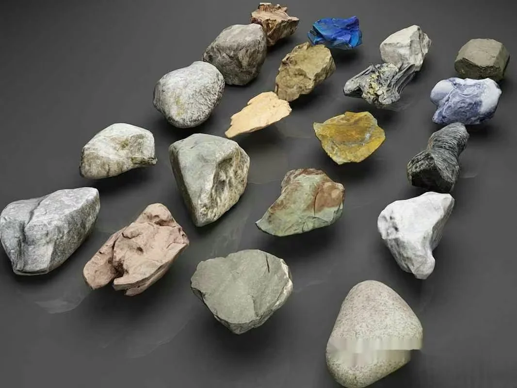 A Collection Of Rocks 3D Model – 12460 – VRAY Render