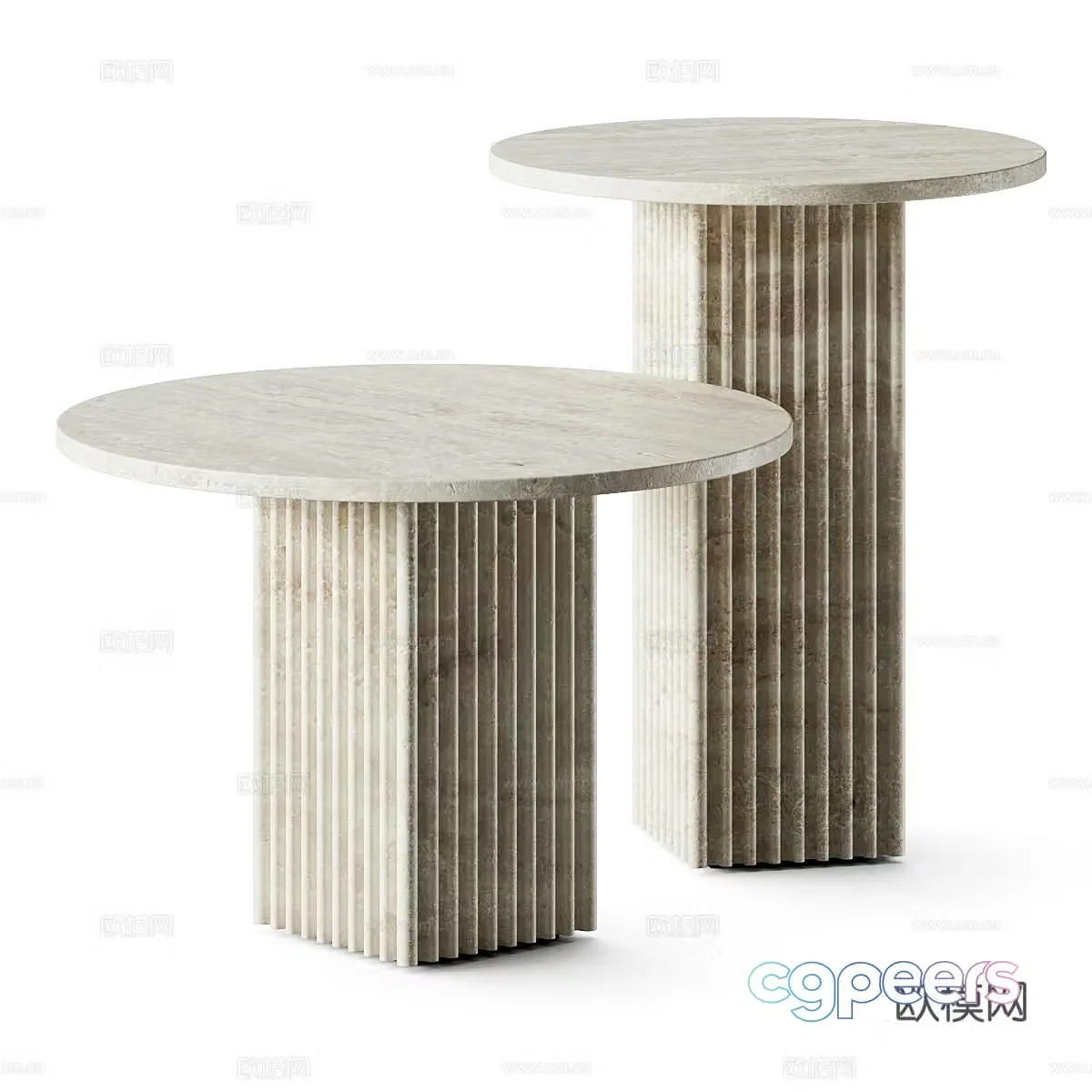 Modern coffee table stone coffee table combination 3D model