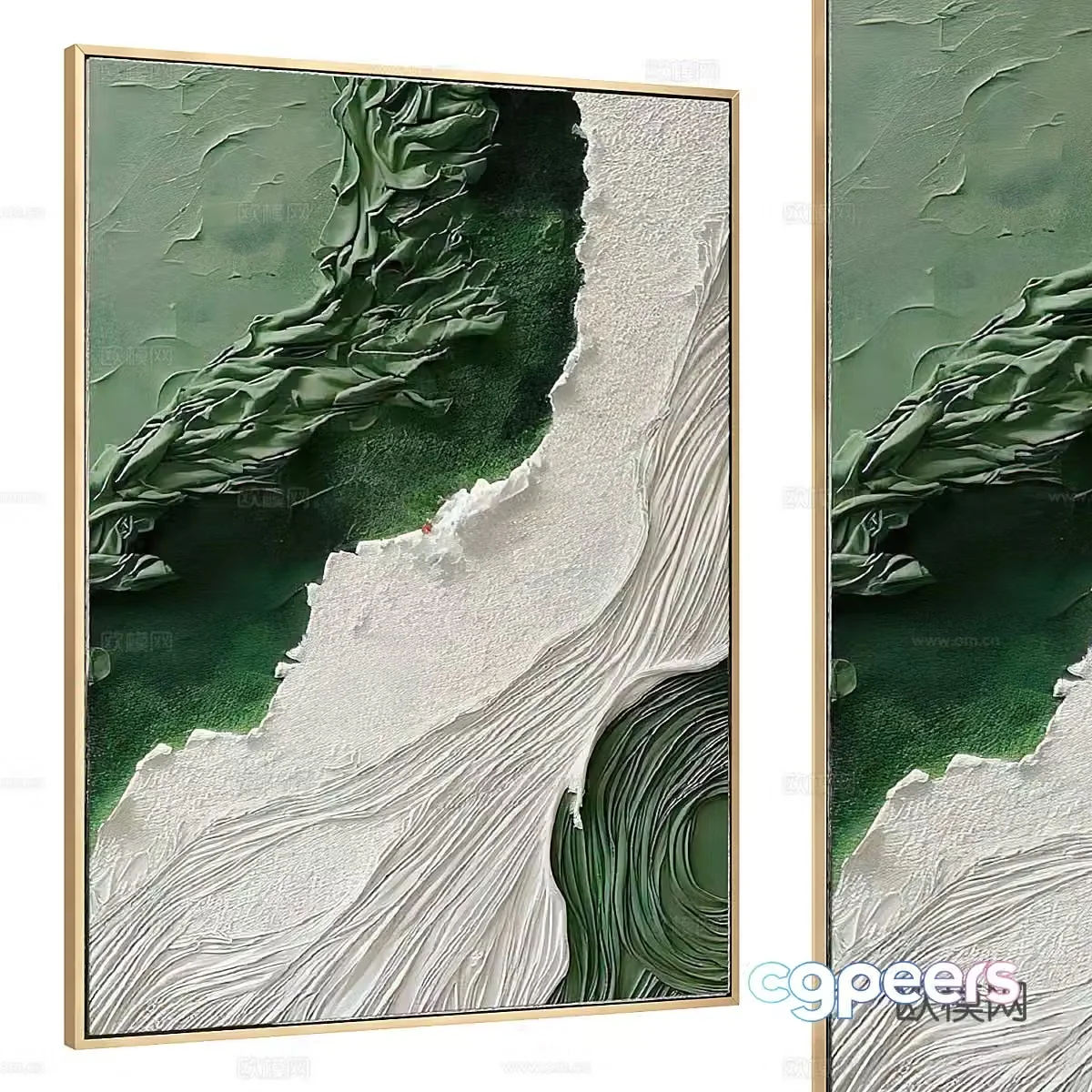 New Chinese style light luxury decoration hanging painting 3D model