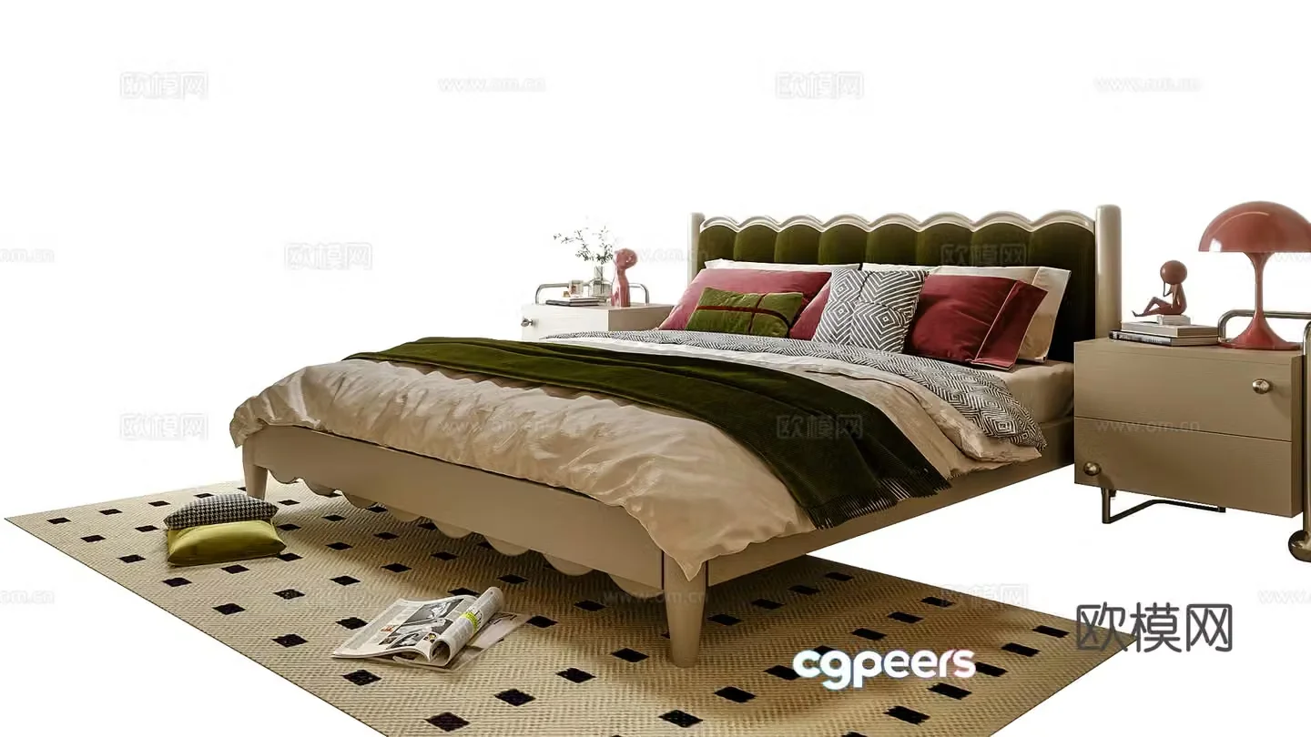Modern children’s bedside table 3d model