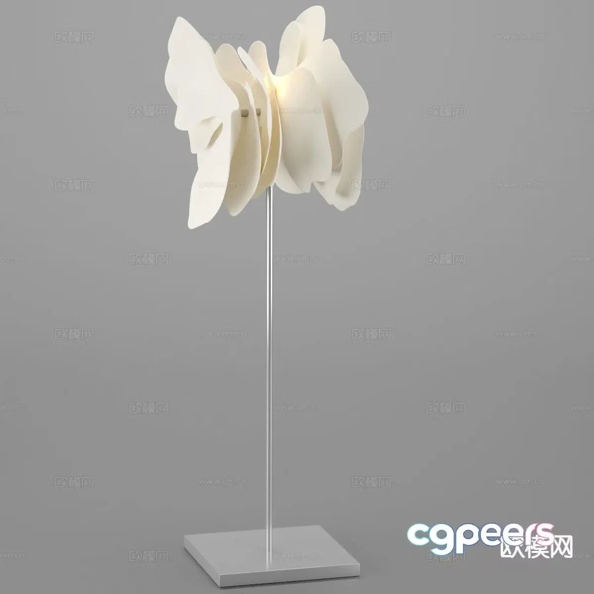 Cream style desk lamp 3d model