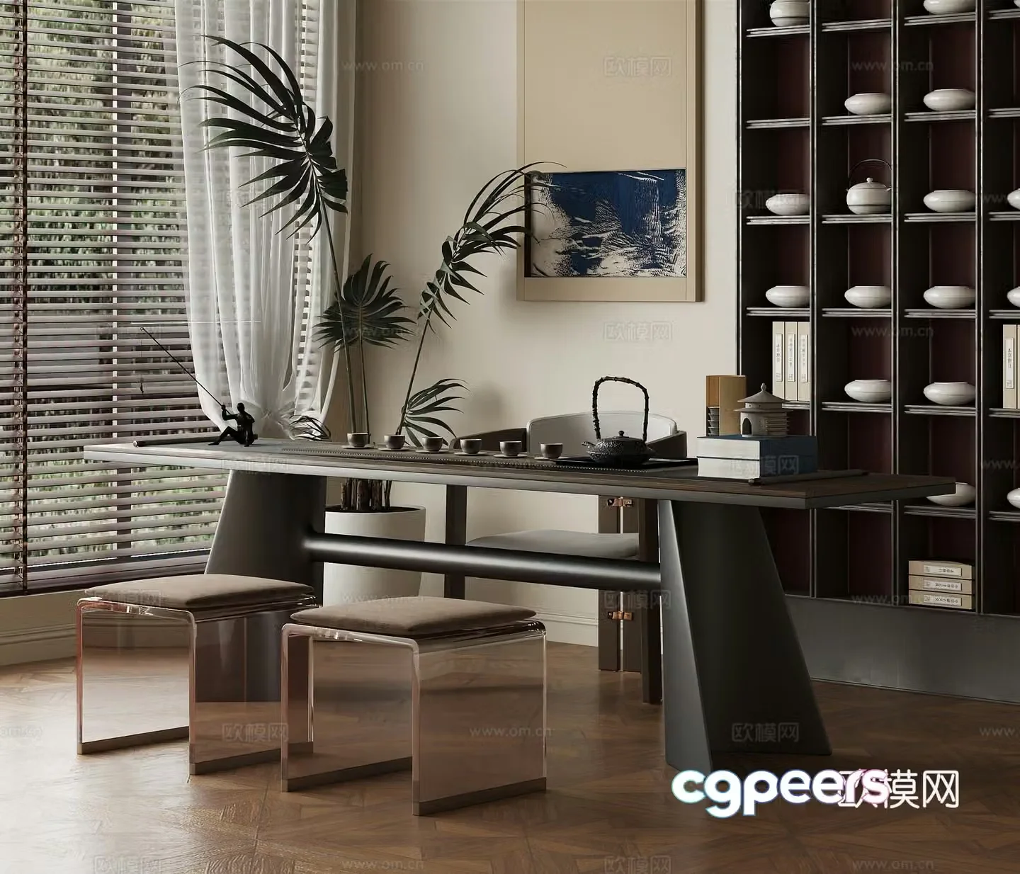 New Chinese tea room 3D model
