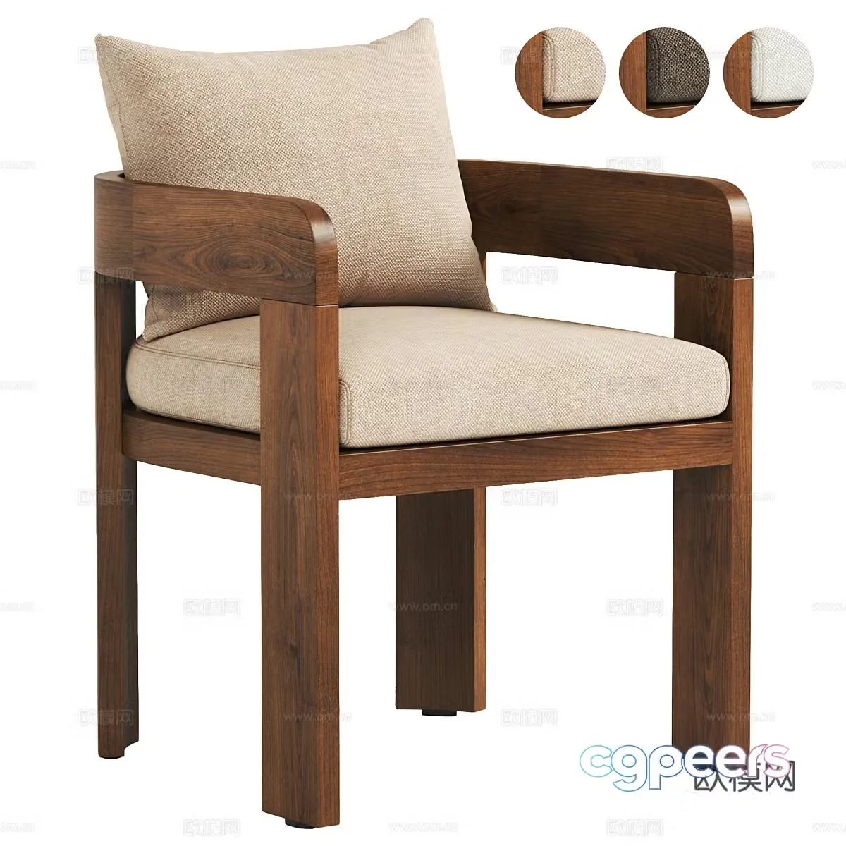 New Chinese wooden armchair 3d model