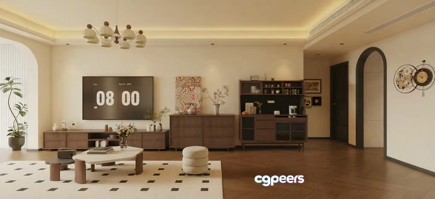 Modern Living Room 3D Model – 3629 – CORONA Render
