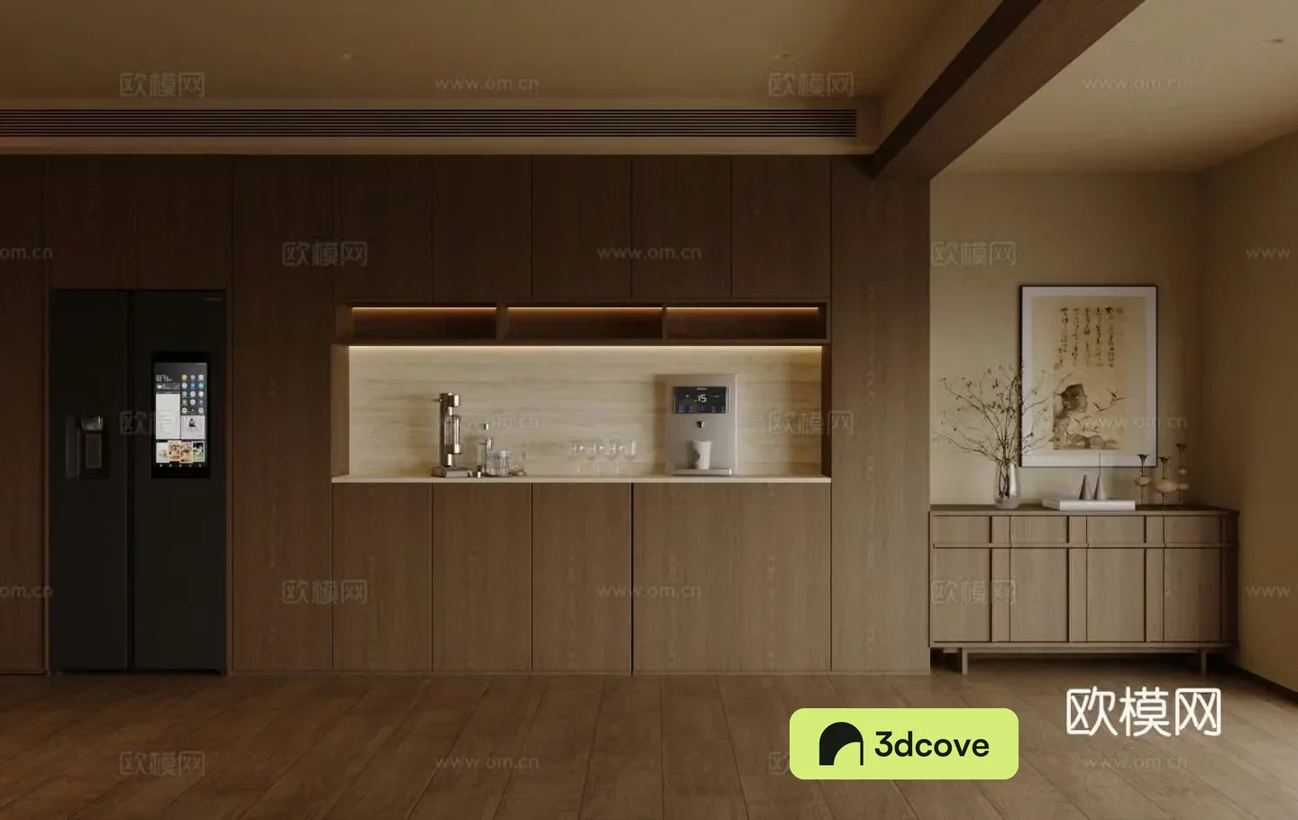 New Chinese-style Zen sideboard tea cabinet sideboard refrigerator sideboard finished sideboard