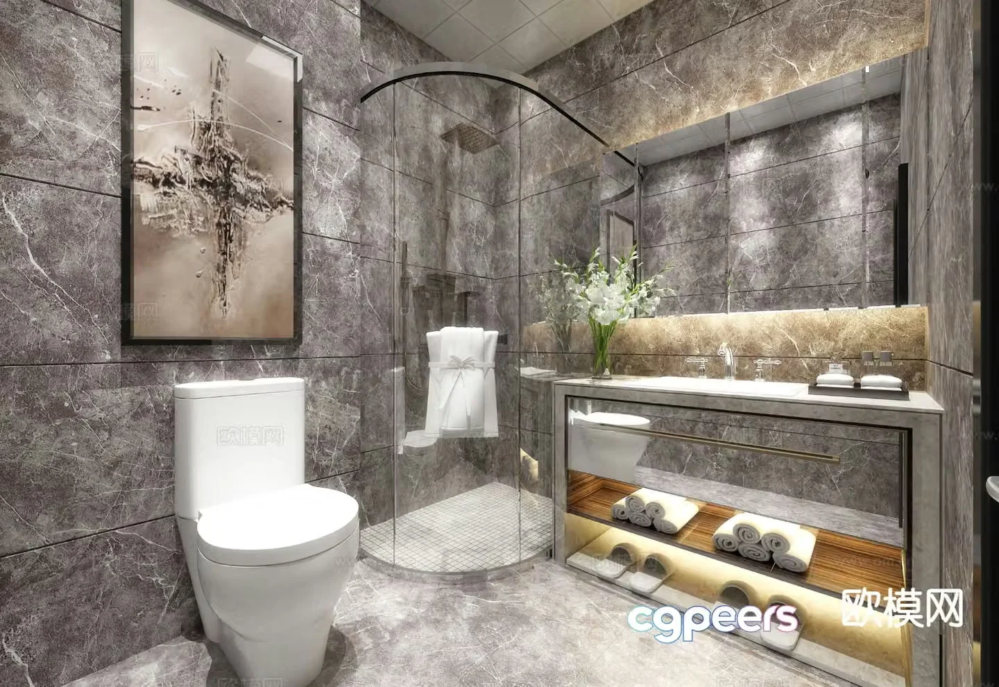 Modern bathroom bathroom 3d model