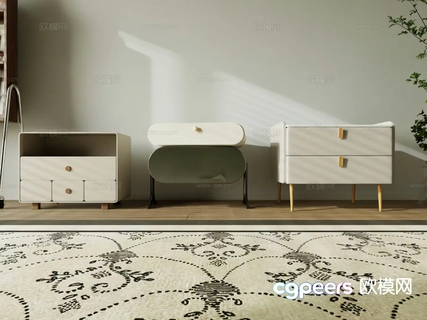 Modern bedside table 3d model