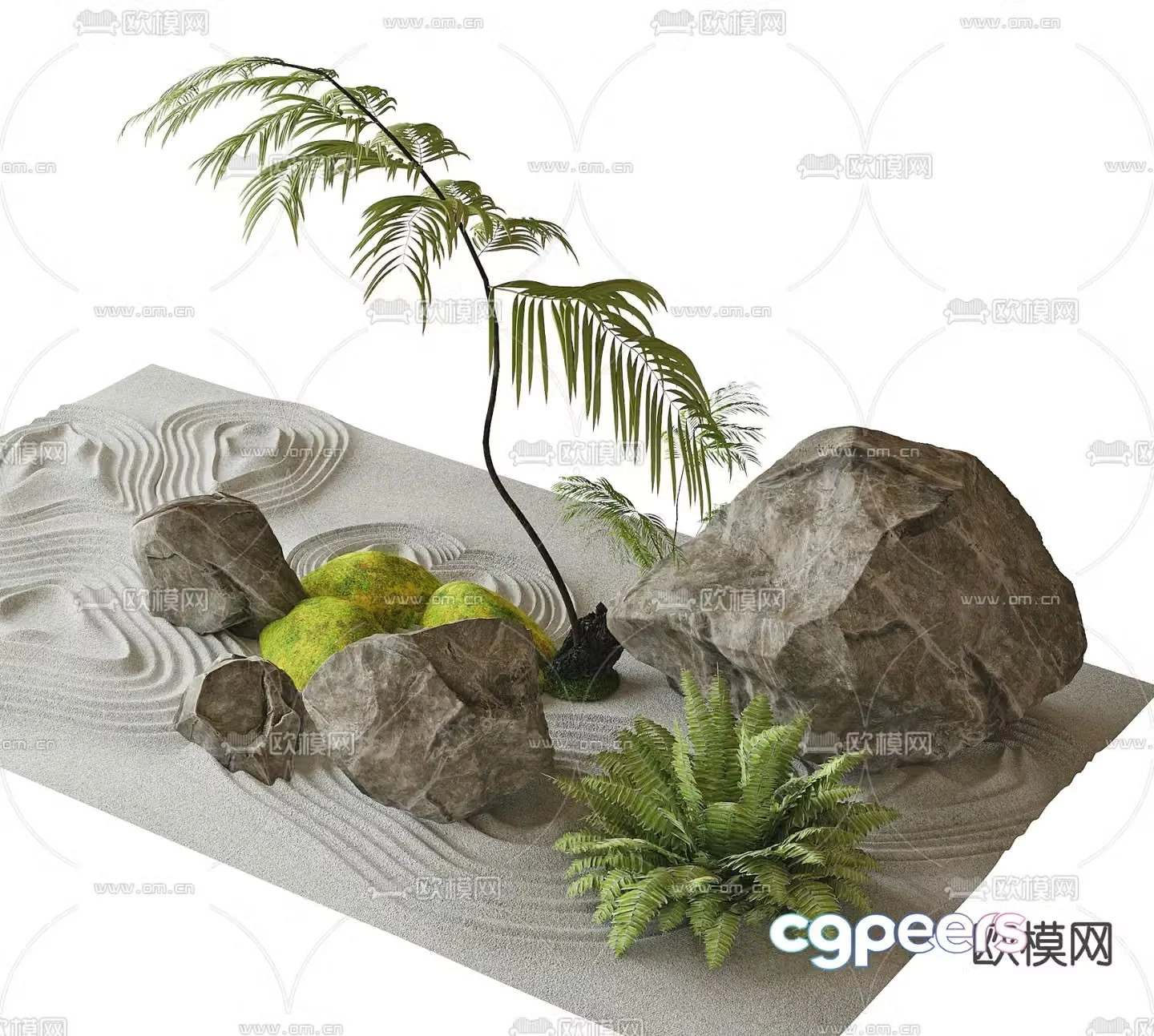 Stairwell scene rockery sketch 3D model