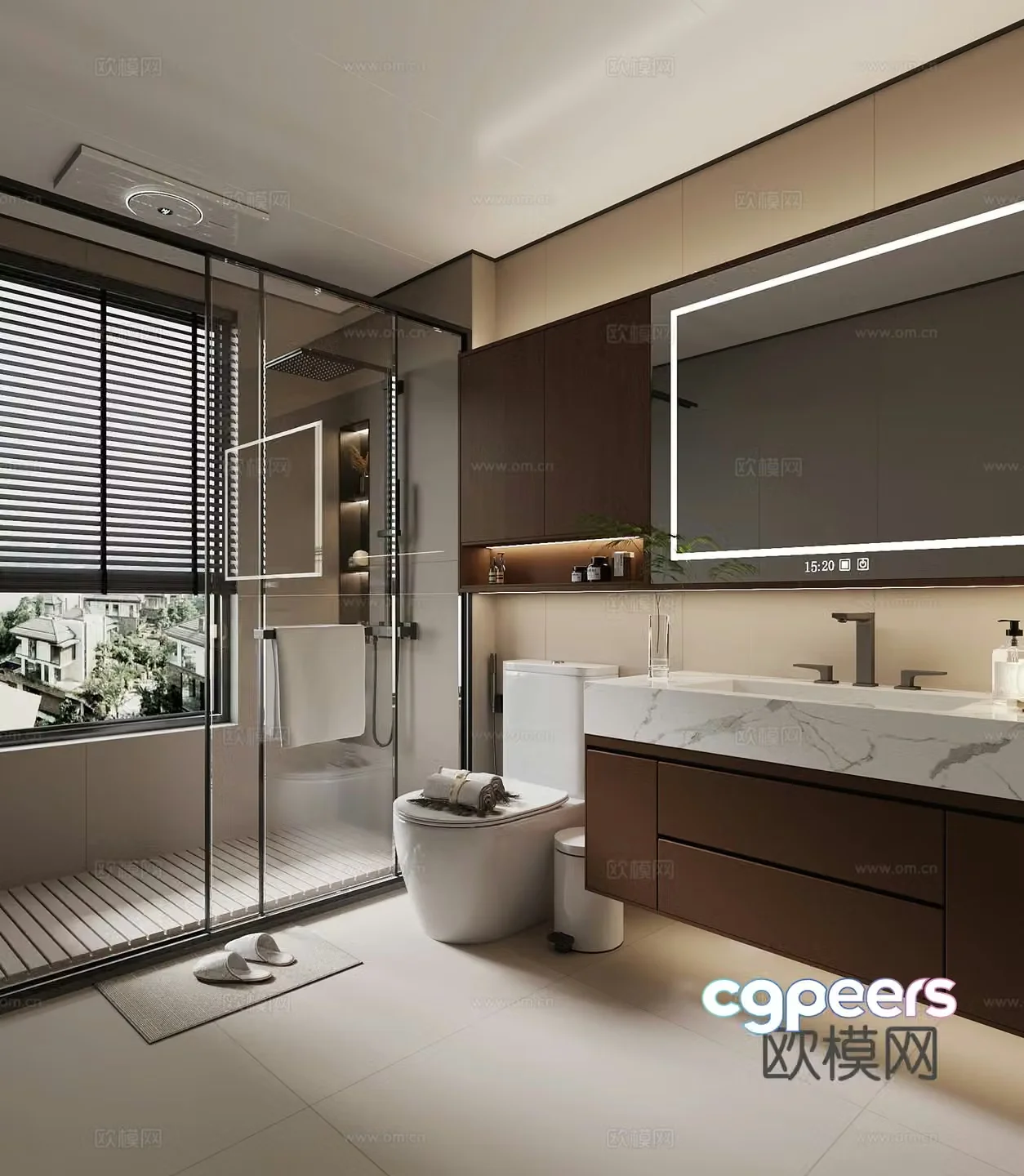 10 modern bathroom bathroom cabinet toilet shower 3d model