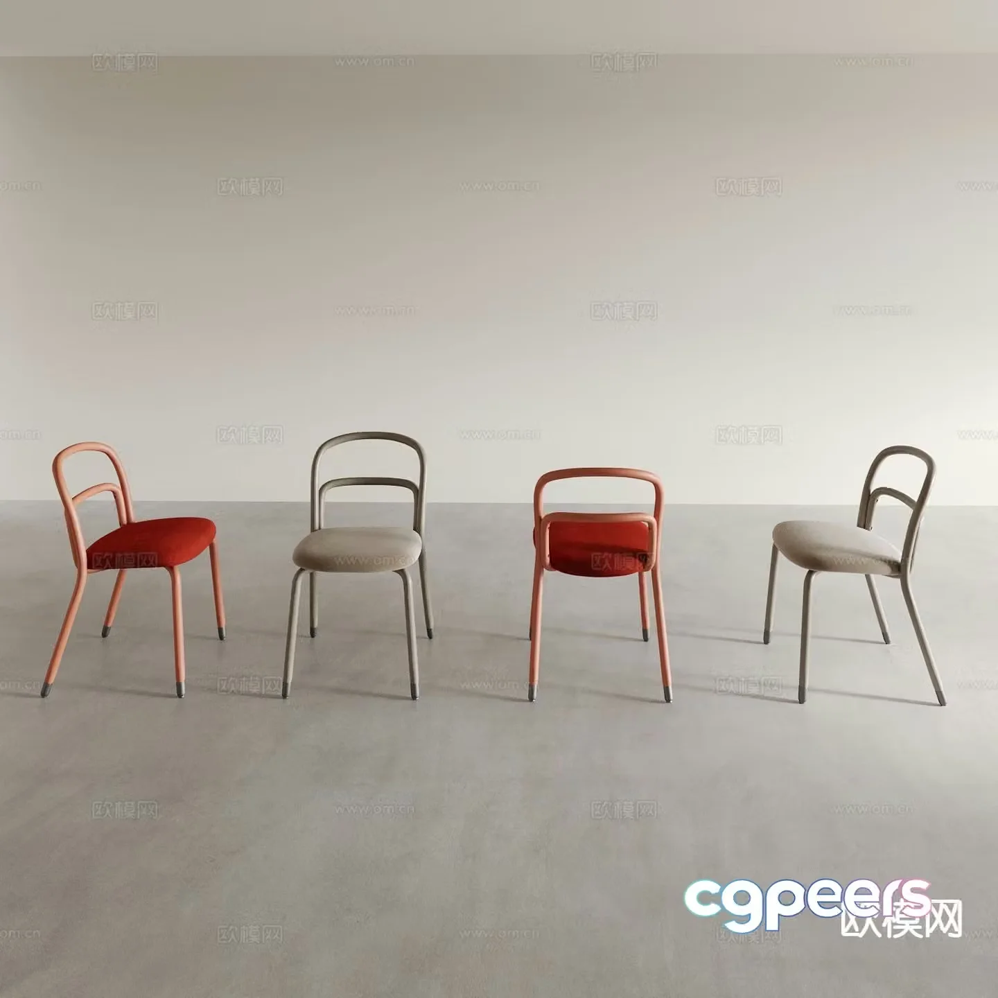 Dining chair tea chair leisure chair 3d model