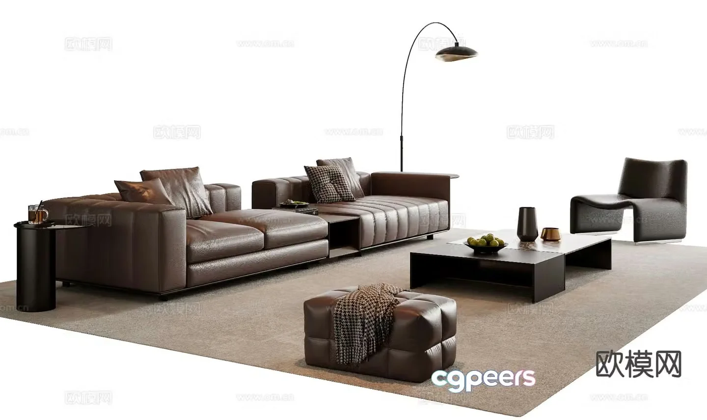 Italian sectional sofa 3d model