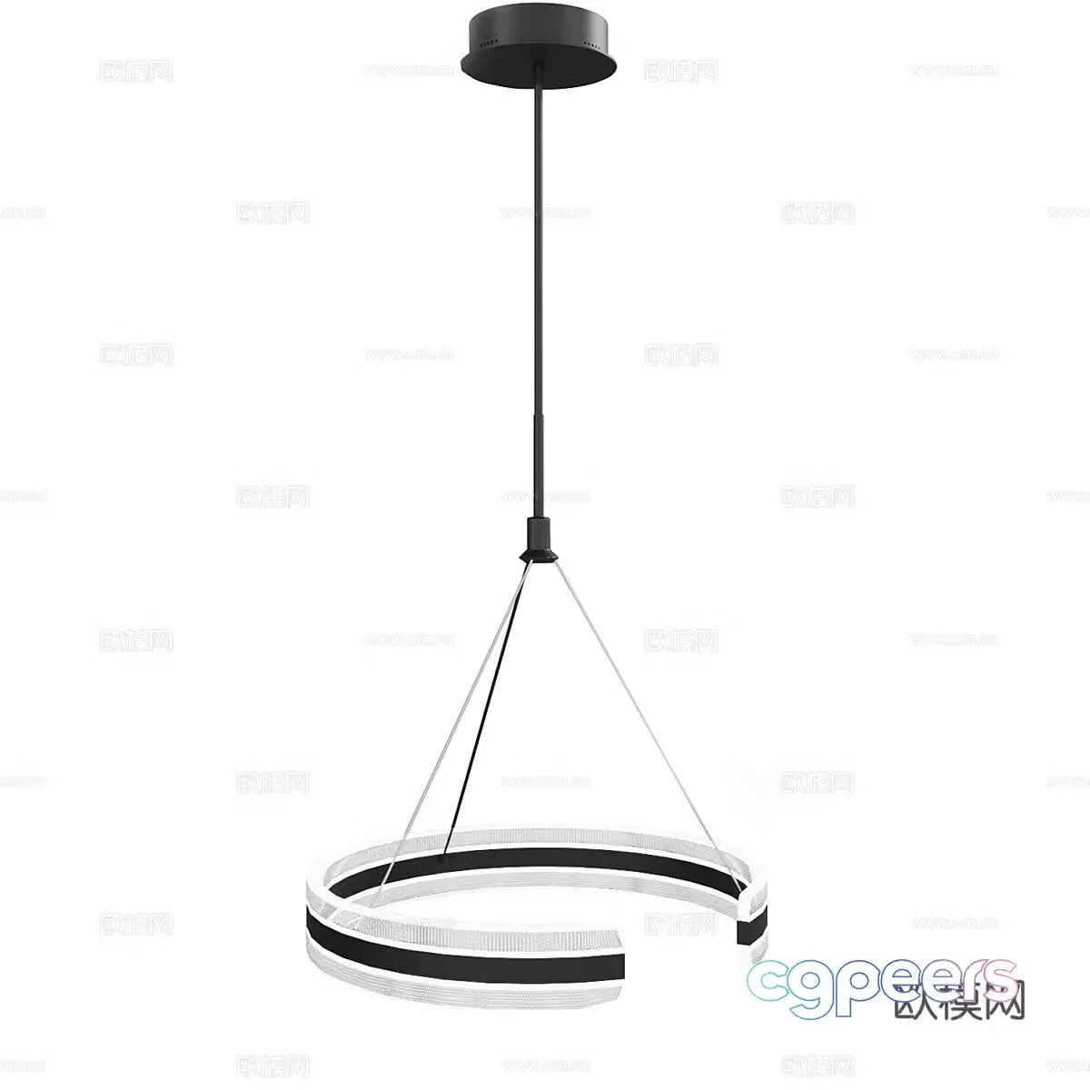 Simple chandelier restaurant chandelier ring chandelier 3d model