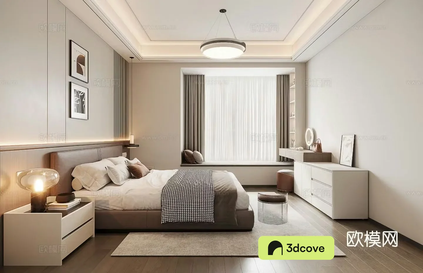 Modern minimalist bedroom dressing table chandelier