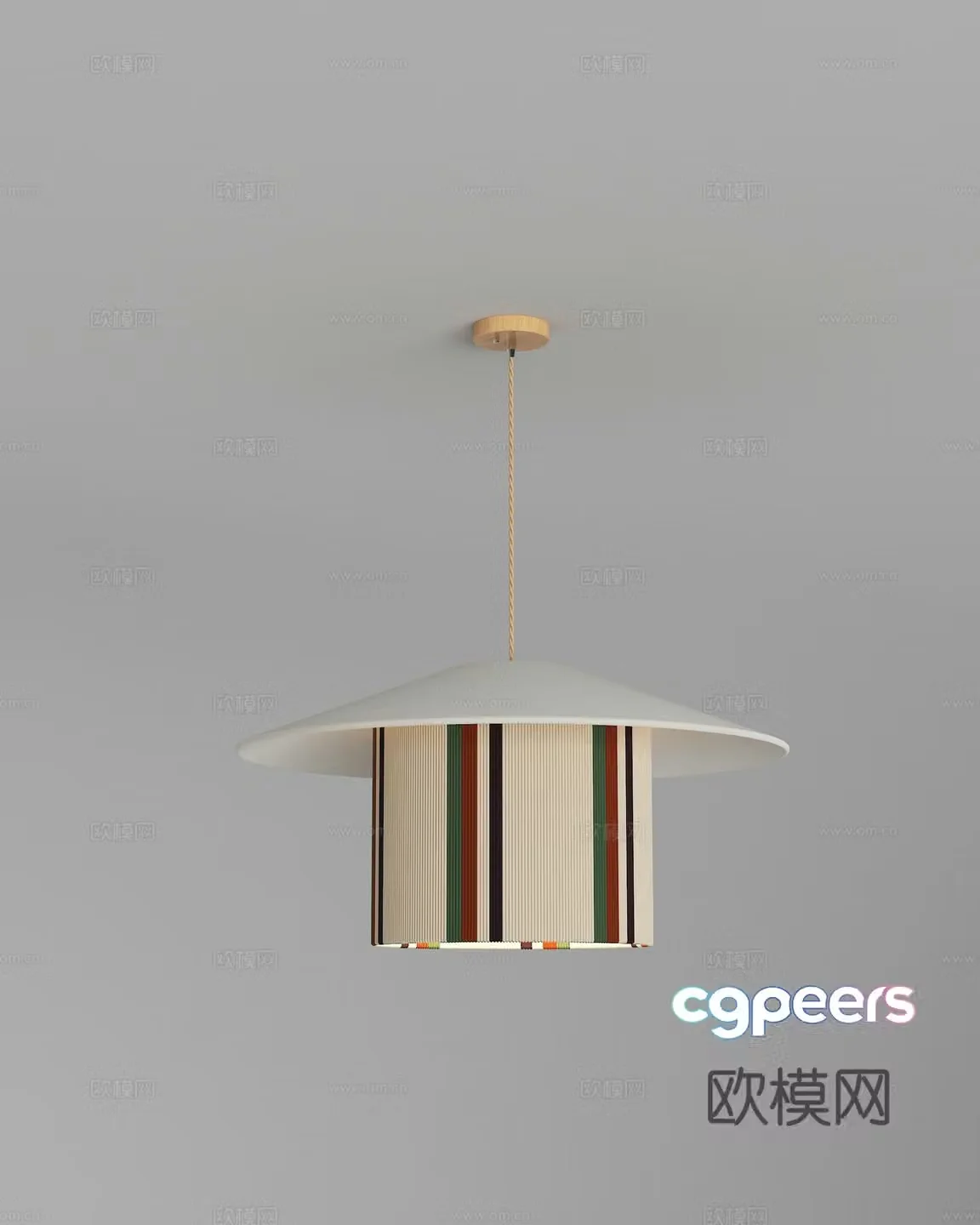 Modern minimalist cream style chandelier 3d model