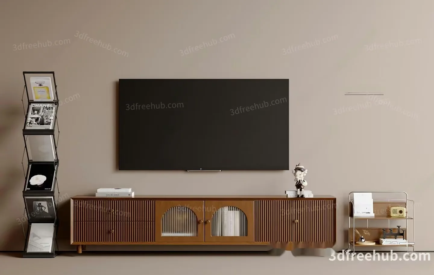 Modern Entertainment Center 3D Model – 20270 – VRAY Render