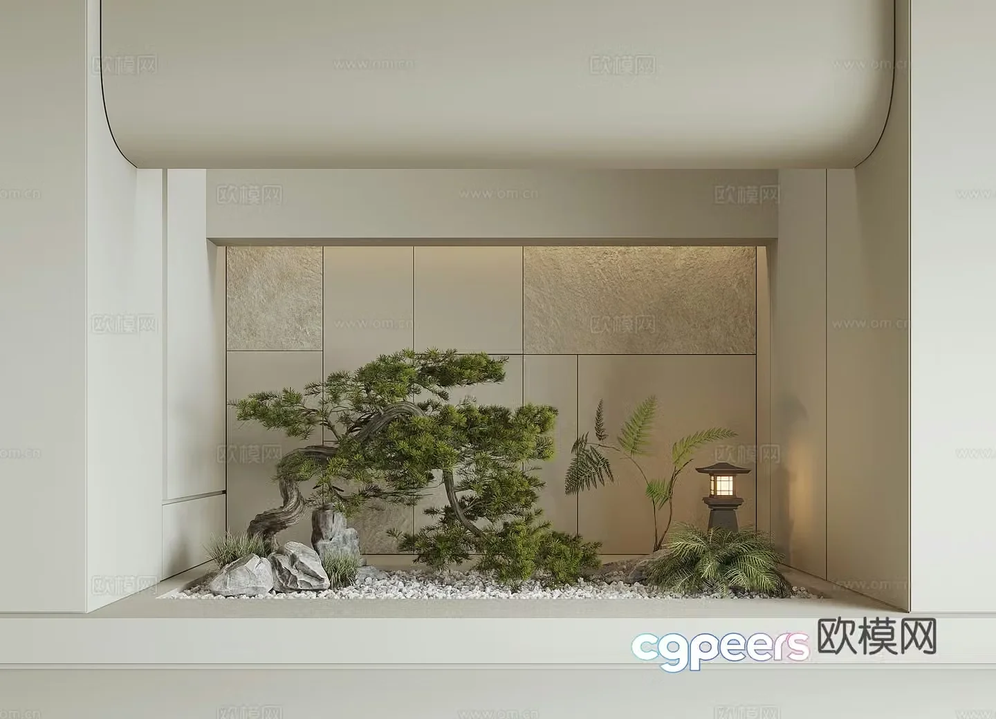 Modern houseplant landscape 3d model