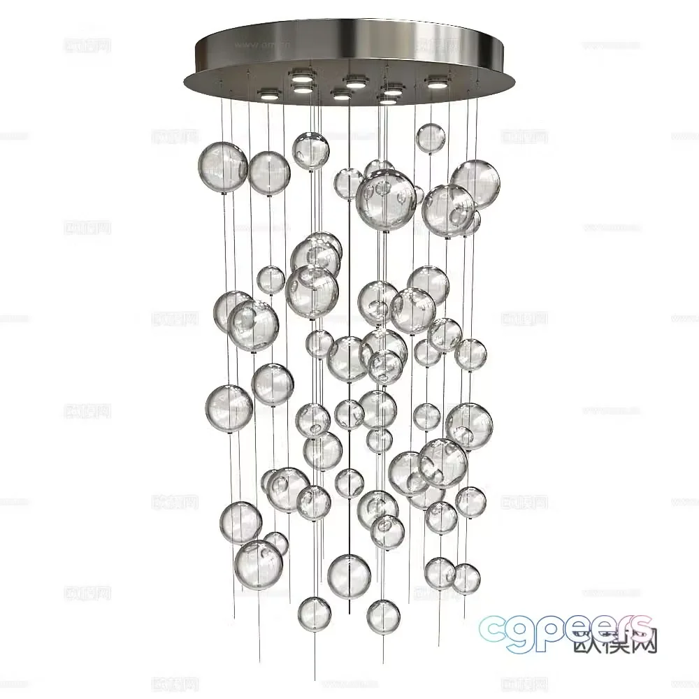 Metal Lux Italian Light Luxury Chandelier Metal Chandelier Glass Chandelier 3D Model