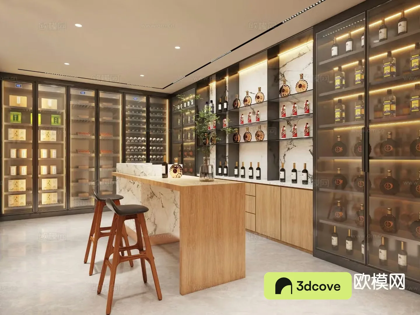 Modern red wine cellar cold storage room constant temperature room