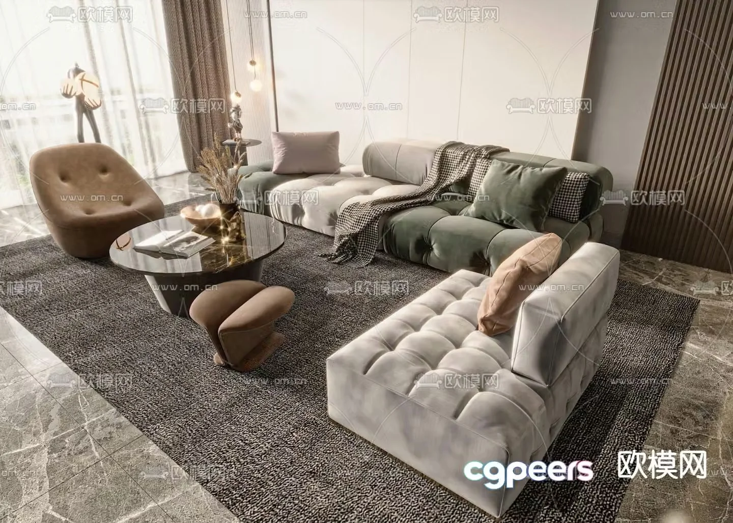 sofa set 3d model