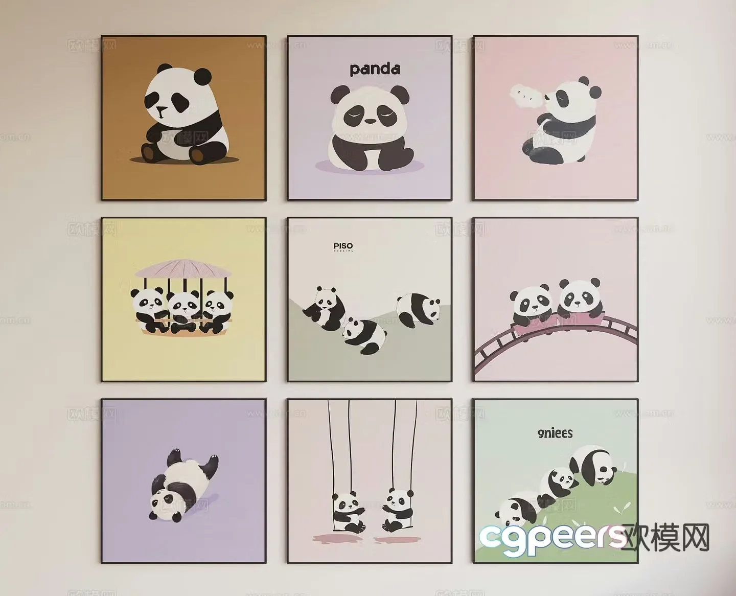 Children’s decorative painting cartoon painting hanging painting 3D model