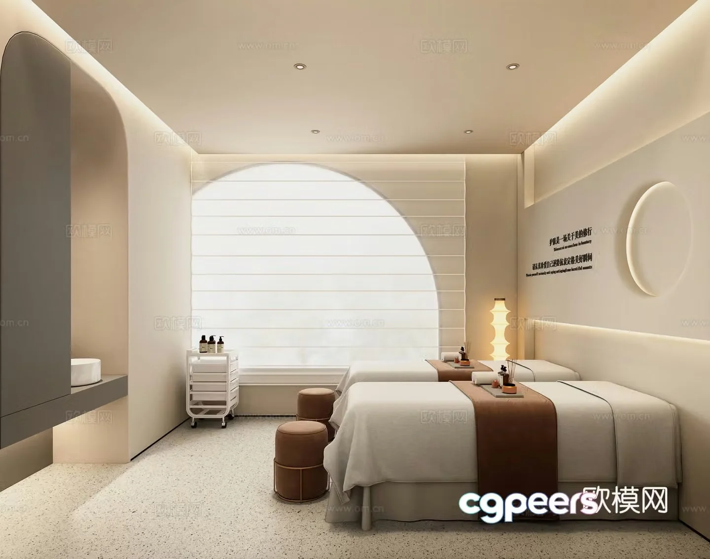 Modern SPA Beauty Salon Private Room 3D Model