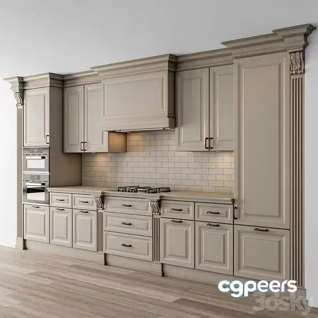 3ds Max Free – Kitchen NeoClassic – Beige 71