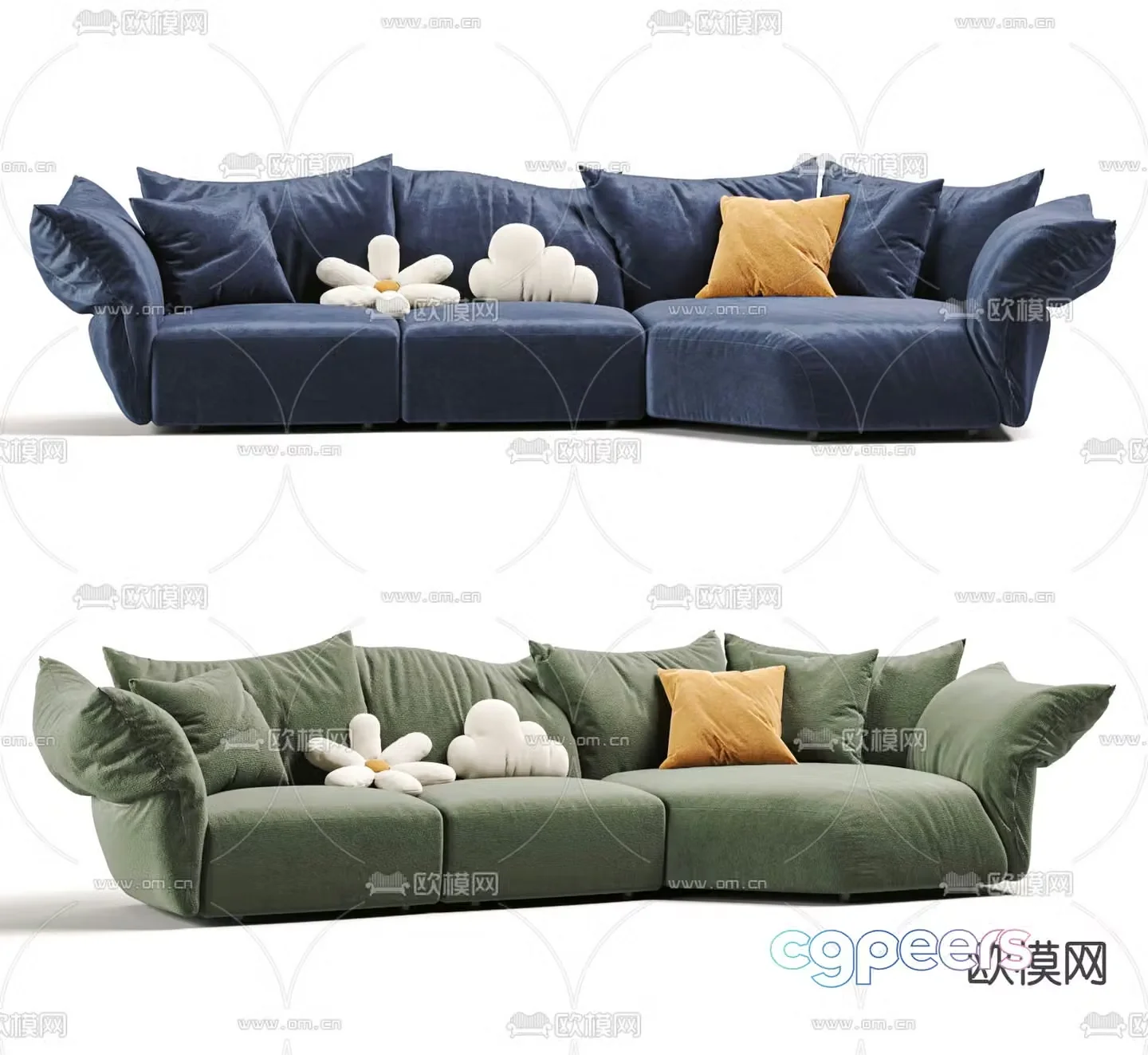 EDRA multi-person sofa petal sofa 3d model