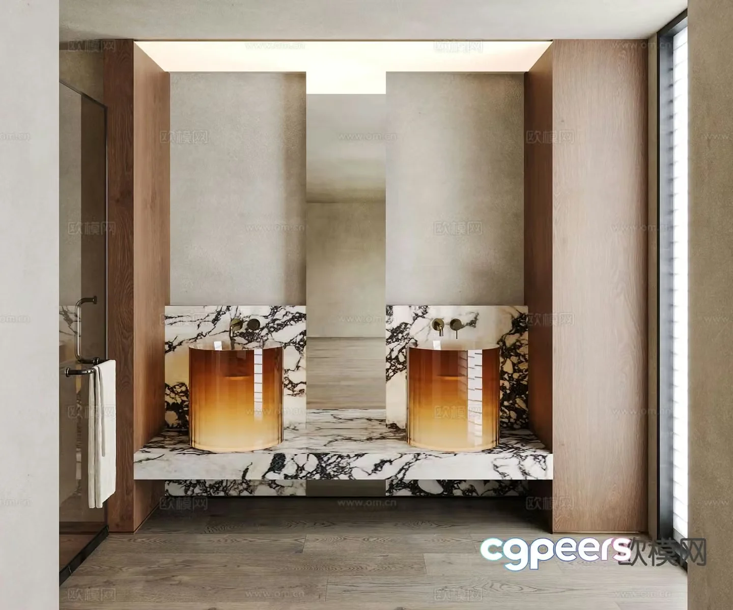 Modern bathroom cabinet sink 3d model