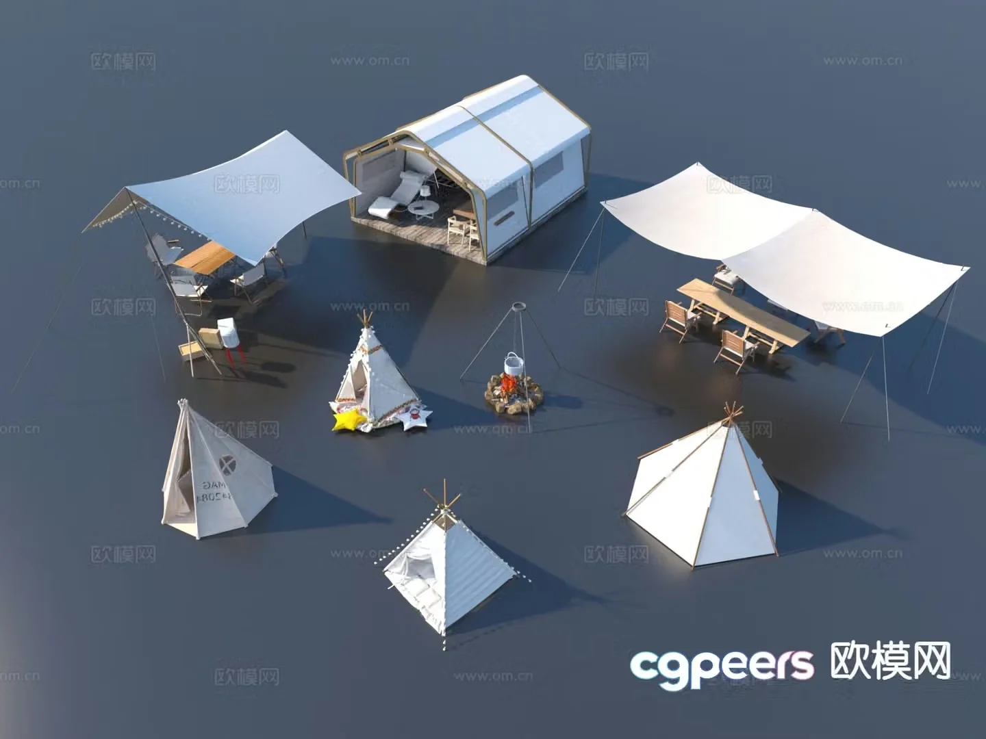 Modern outdoor tent 3d model