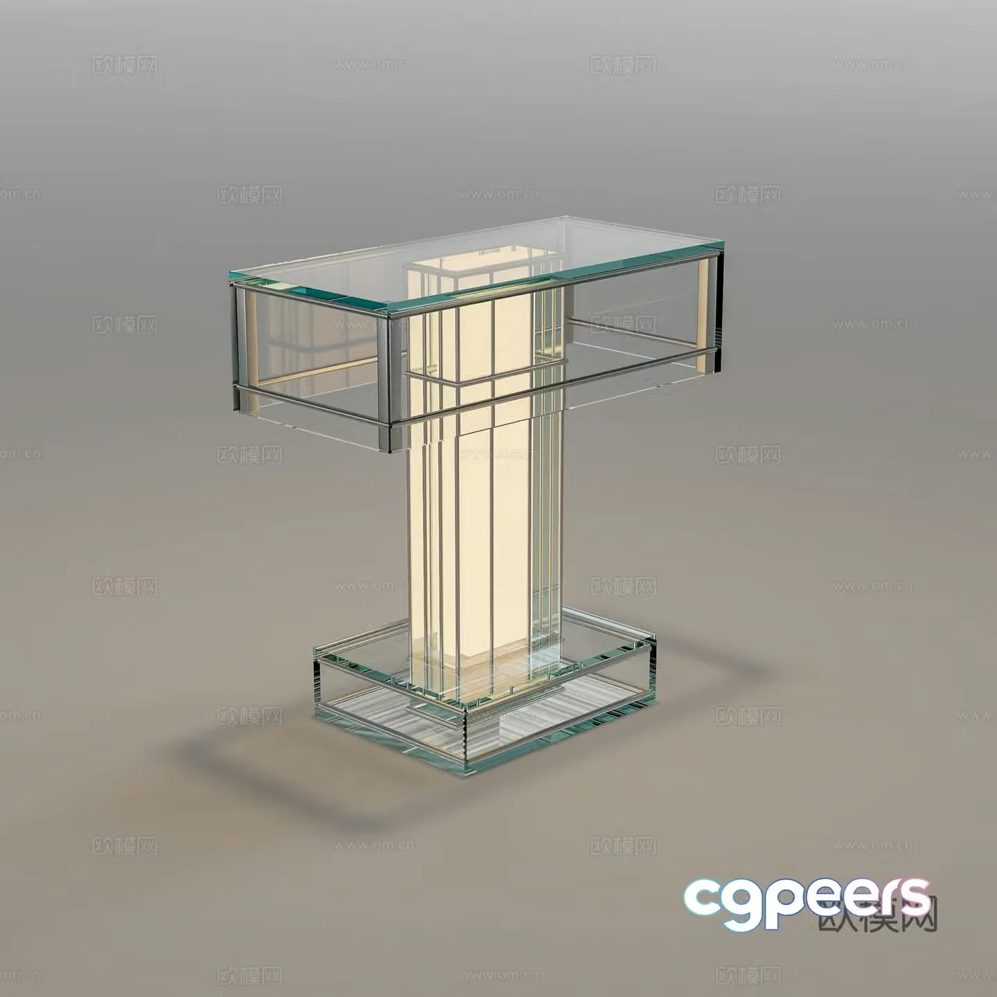 Modern glass table lamp 3d model