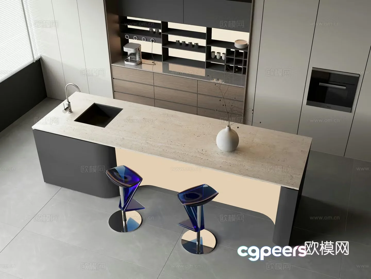 Water bar Nakashima bar 3D model
