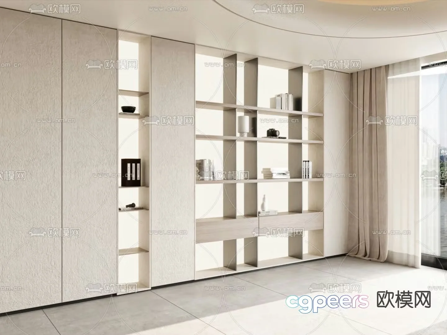 Modern decorative cabinet bookcase 3d model