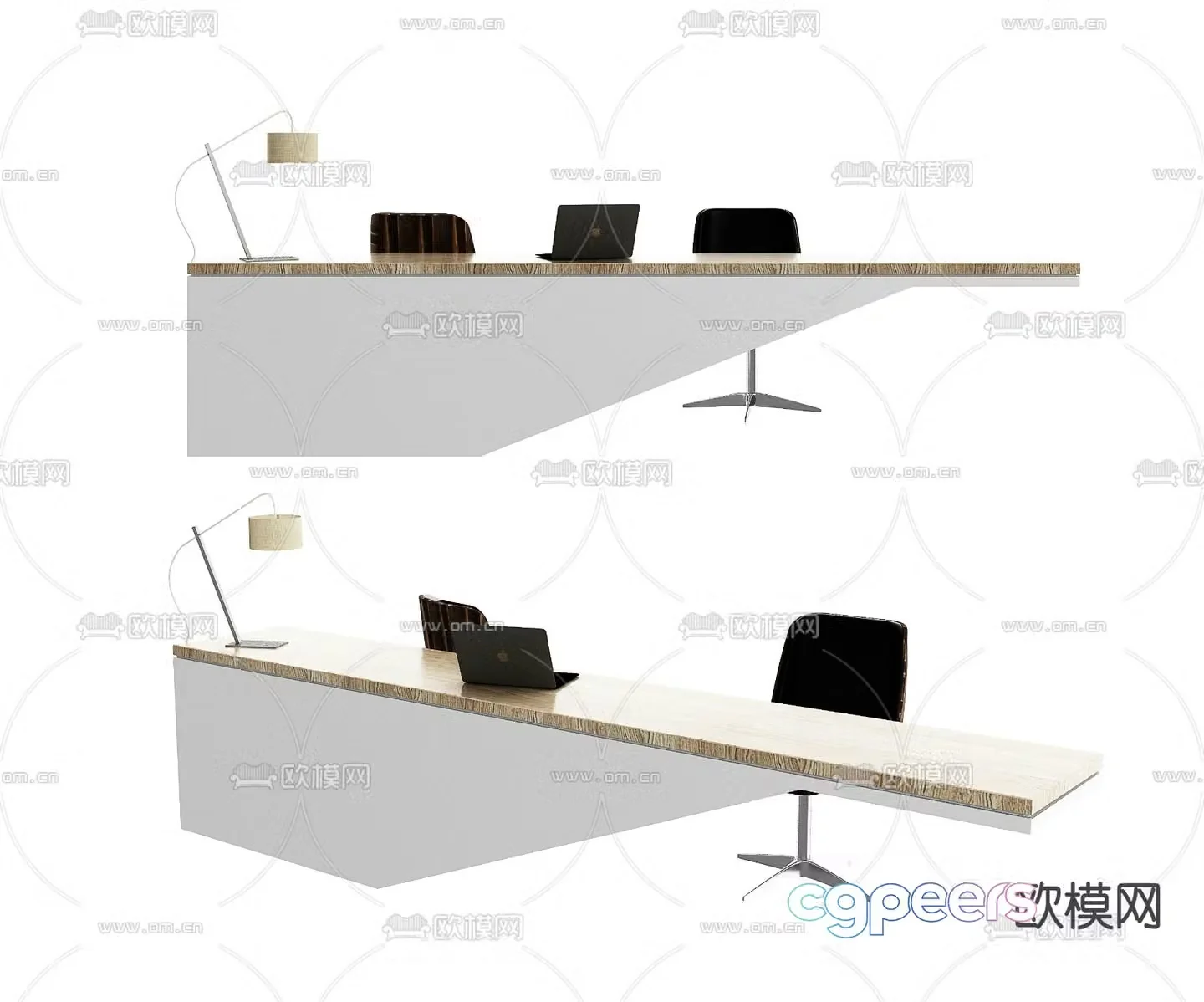 Modern front desk reception desk service desk 3d model