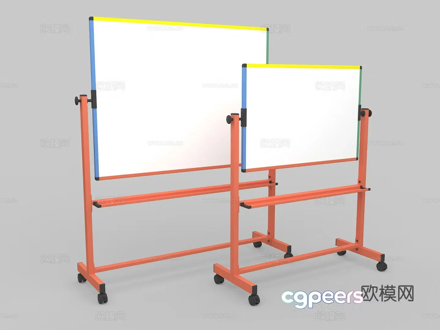 Whiteboard Blackboard Mobile Blackboard Writing Board 3D Model