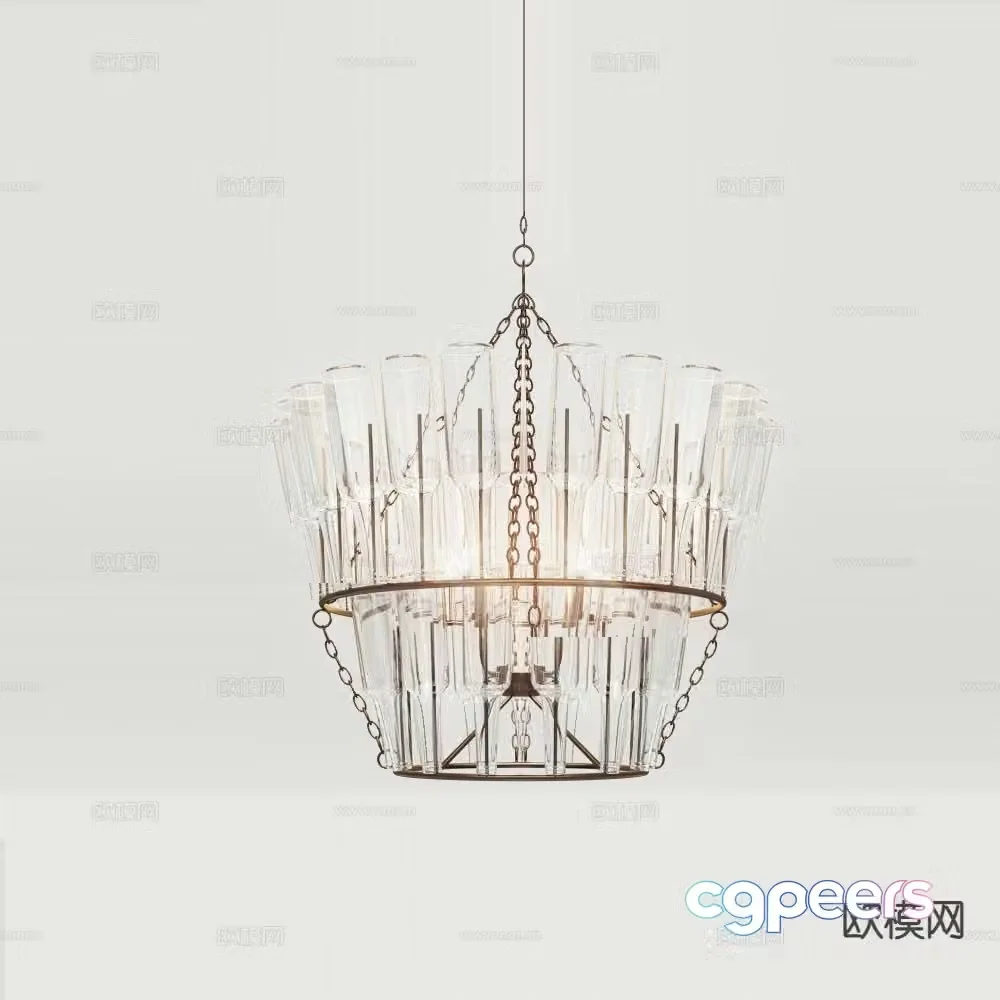 Light luxury chandelier restaurant chandelier 3d model