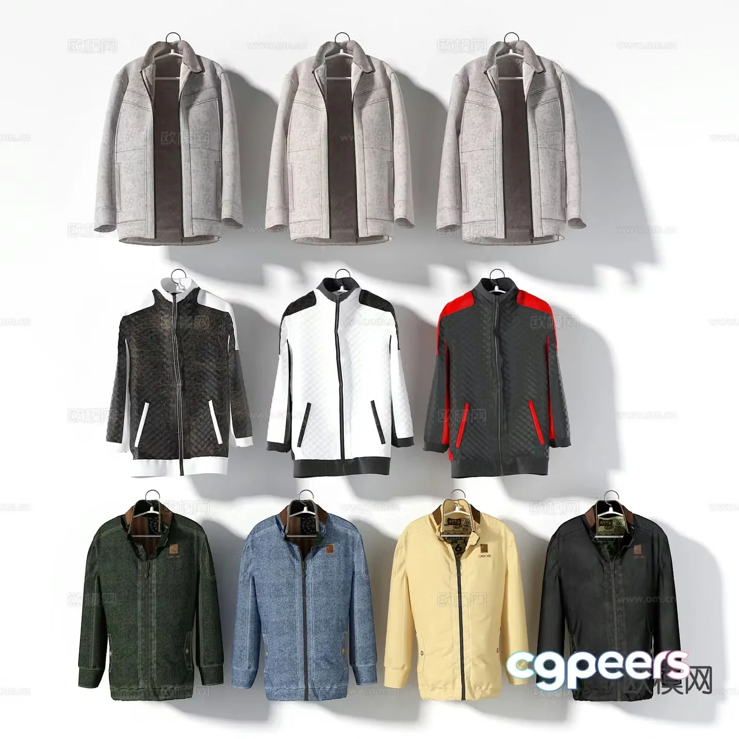 clothes jacket clothing cotton coat winter coat 3d model